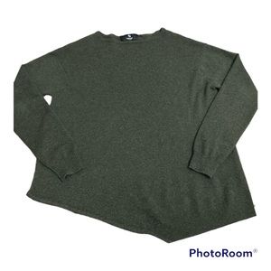 Black Goat 100% Cashmere dark green asymmetrical sweater